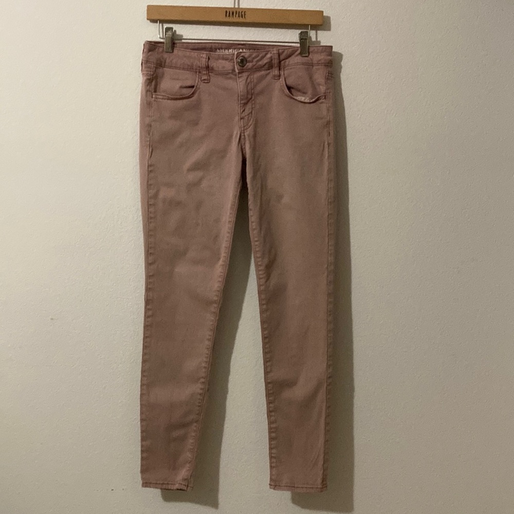 AMERICAN EAGLE OUTFITTERS, SUPER STRETCH Rose JEGGING, Size 10 Regular,